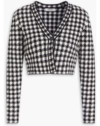 Sandro - Cropped Gingham Jacquard-knit Cardigan - Lyst