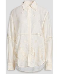 S.S.Daley - Embroidered Cotton And Silk-Blend Shirt - Lyst