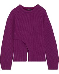 Derek Lam Layered Ribbed Cashmere Sweater Violet - Purple