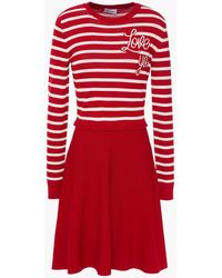 RED Valentino - Striped Jacquard-knit Mini Dress - Lyst
