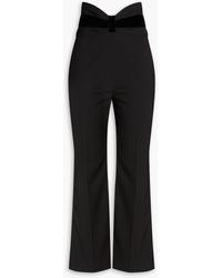 RED Valentino - Bow-detailed Grain De Poudre Kick-flare Pants - Lyst