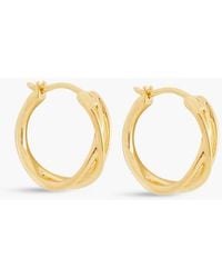 Monica Vinader 18-karat Gold Vermeil Hoop Earrings - Blue