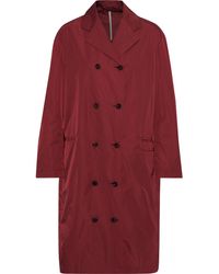 JOSEPH Richter Double-breasted Satin-shell Coat Claret - Red