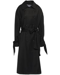 Walter Baker Deandre Knotted Twill Trench Coat - Black