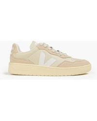 Veja - V-90 Suede And Leather Sneakers - Lyst