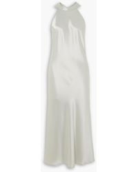Galvan London - Sienna Satin Halterneck Midi Dress - Lyst