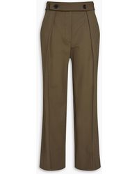 Proenza Schouler - Belted Wool-blend Crepe Wide-leg Pants - Lyst