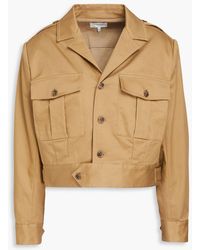 FRAME - Pleated Cotton-blend Twill Jacket - Lyst
