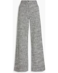 Theory - Cotton-blend Tweed Wide-leg Pants - Lyst