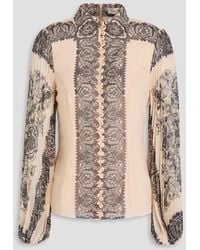Zimmermann - Pleated Paisley-Print Georgette Blouse - Lyst