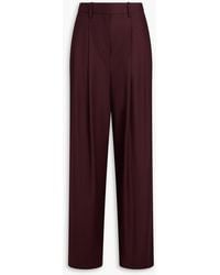 Theory - Pleated Wool-Flannel Wide-Leg Pants - Lyst