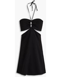 Maje - Cutout Crepe Halterneck Mini Dress - Lyst