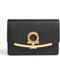 Ferragamo - Gancini Pebbled-Leather Wallet - Lyst
