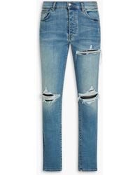 Amiri - Skinny-Fit Distressed Denim Jeans - Lyst