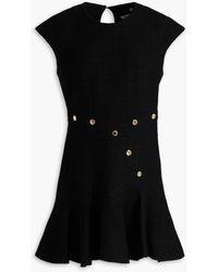 Sandro - Fluted Button-embellished Tweed Mini Dress - Lyst