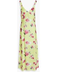 ROTATE BIRGER CHRISTENSEN - Wrap-effect Floral-print Jacquard Midi Slip Dress - Lyst