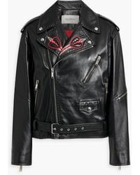 Valentino Garavani - Embellished Leather Biker Jacket - Lyst