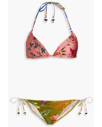 Zimmermann - Tropicana Floral-print Triangle Bikini - Lyst