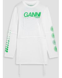 Ganni - Layered Printed Mesh Top - Lyst
