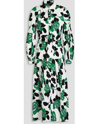 Diane von Furstenberg - Lux Floral-print Stretch-cotton Poplin Midi Shirt Dress - Lyst