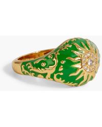 Zimmermann - Gold-plated Enamel And Cubic Zirconia Ring - Lyst