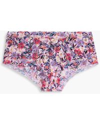 Hanky Panky - Floral-printed Stretch-lace Mid-rise Briefs - Lyst