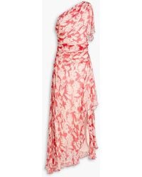 Victoria Beckham - One-shoulder Floral-print Silk-crepon Maxi Dress - Lyst
