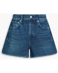 Rag & Bone - Miramar Denim-effect Print French Cotton-terry Shorts - Lyst