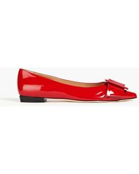 Sergio Rossi - Sr Milano Buckle-embellished Patent-leather Point-toe Flats - Lyst
