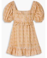 Lug Von Siga - Leticia Ruffled Printed Linen Mini Dress - Lyst