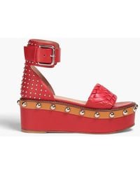 Red(V) - Studded Leather Platform Sandals - Lyst