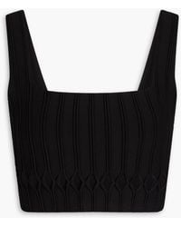 Aje. - Ney Cropped Cutout Ribbed-knit Top - Lyst