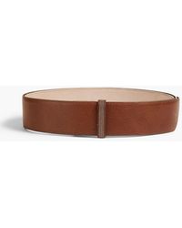 Brunello Cucinelli - Bead-embellished Textured-leather Belt - Lyst