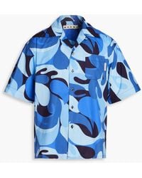 Marni - Hemd aus baumwollpopeline mit camouflagemuster - Lyst