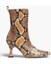 Miista - Yana Snake-effect Leather Ankle Boots - Lyst
