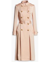RED Valentino - Pleated Satin Trench Coat - Lyst