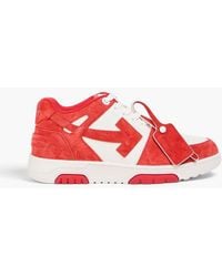 Off-White c/o Virgil Abloh - Out Of Office Suede And Leather Sneakers - Lyst