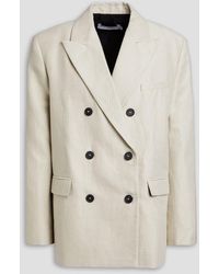 IRO - Clea Double-breasted Cotton And Linen-blend Gabardine Blazer - Lyst
