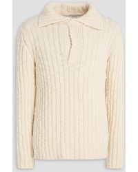 Sandro - Ribbed Wool Polo Sweater - Lyst