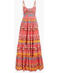 Cara Cara - Delilah Tiered Floral-print Cotton-poplin Maxi Dress - Lyst