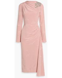 Erdem - Crystal-Embellished Silk And Cotton-Blend Jacquard Midi Dress - Lyst