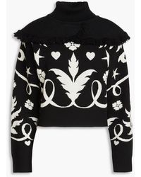 Hayley Menzies - Fringed Wool-jacquard Turtleneck Sweater - Lyst
