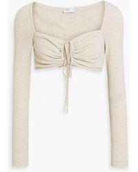 Rosetta Getty - Cropped Mélange Cotton-jersey Top - Lyst