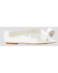 Sergio Rossi - Marquise Embellished Satin Point-toe Flats - Lyst