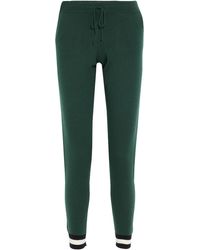 Chinti & Parker Striped Wool And Cashmere-blend Track Trousers - Green