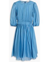 RED Valentino - Gathered Cotton-voile Dress - Lyst