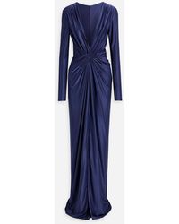 Costarellos - Twist-front Satin-jersey Gown - Lyst