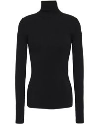 Maje Ribbed-knit Turtleneck Jumper Black