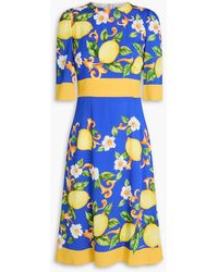 Dolce & Gabbana - Printed Silk-Blend Crepe De Chine Dress - Lyst