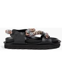 Jil Sander - Cord and leather sandals - Lyst
